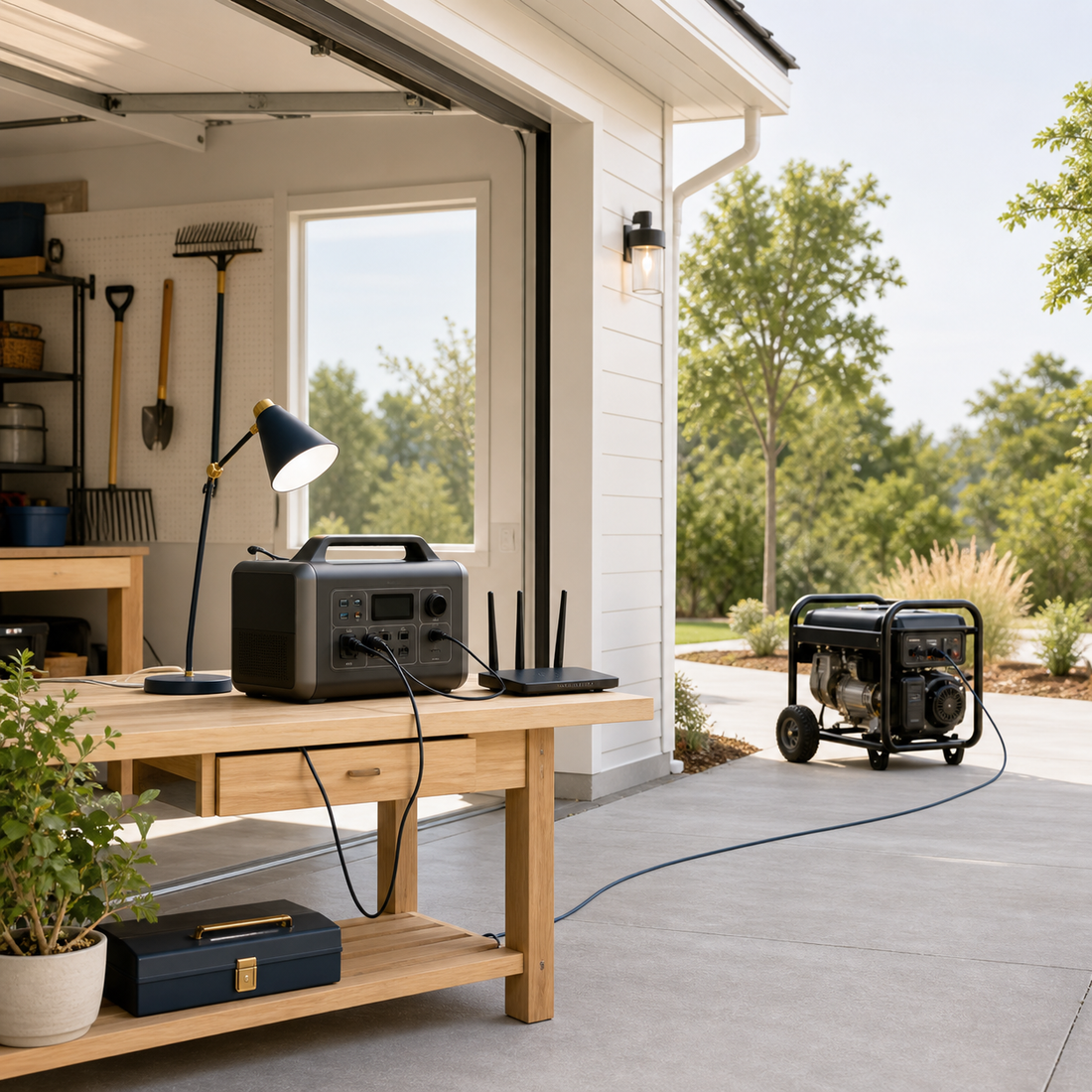 Portable power station and gas generator comparison for backup power, runtime, safety and cost