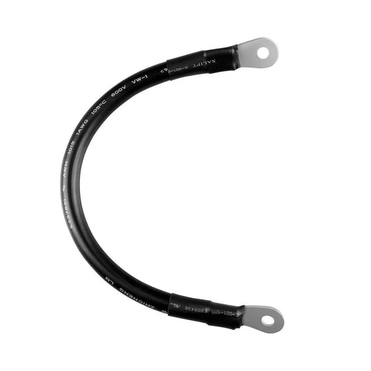 Renogy 12-inch 4AWG battery interconnect cable with ring terminals on white