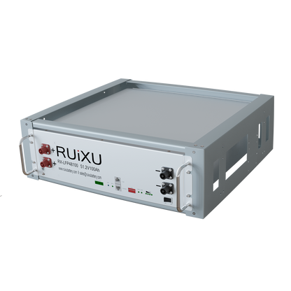 RUiXU bracket rack with an RX-LFP48100 battery installed