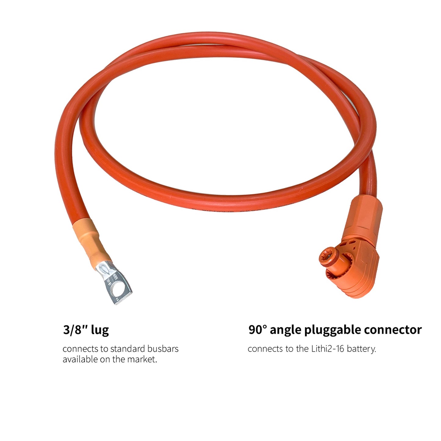RUiXU OP140 Lithi2-16 cable orange connector and lug detail