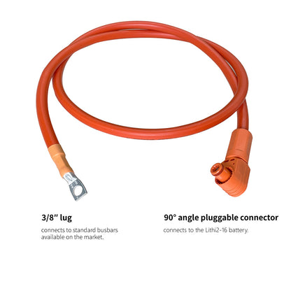 RUiXU OP200 Lithi2-16 cable orange connector and lug detail