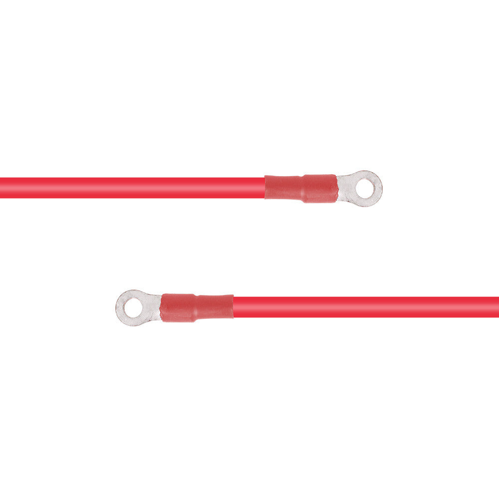 Close-up of ring terminals on the Renogy 2-foot 10AWG ANL fuse cable