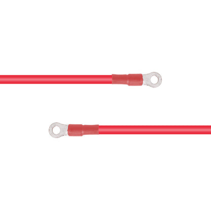 Close-up of ring terminals on the Renogy 2-foot 10AWG ANL fuse cable