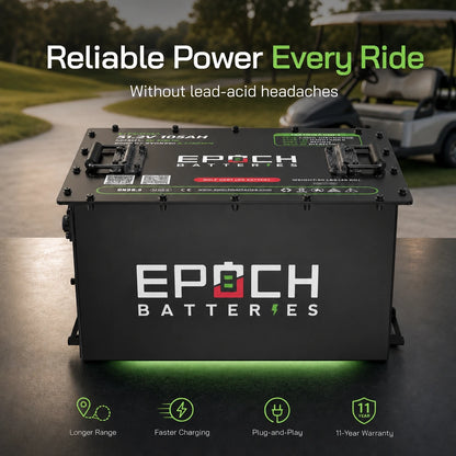 Epoch lithium golf cart battery for reliable power on every ride