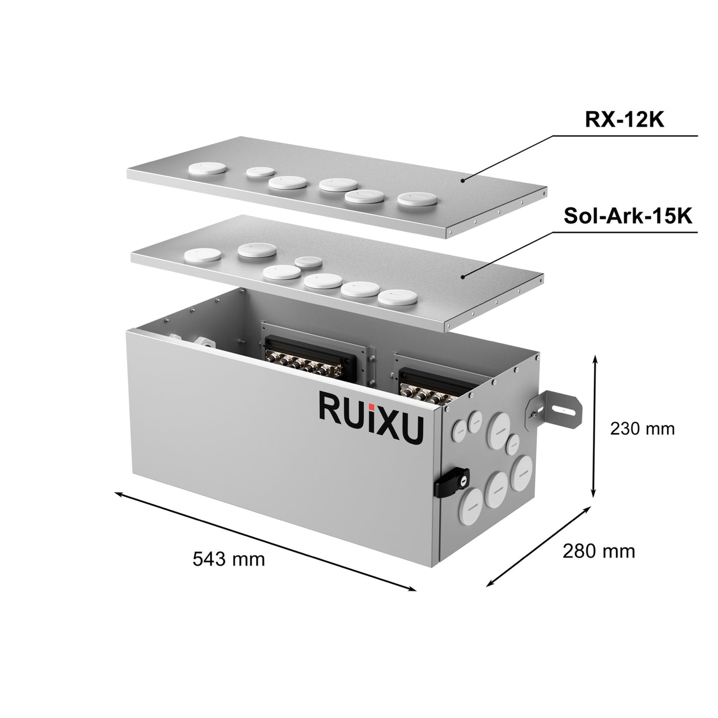 RUiXU RX-CB-US dimensions and RX-12K or Sol-Ark top-plate options