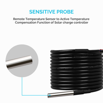 Close-up of the metal probe on the Renogy battery temperature sensor cable