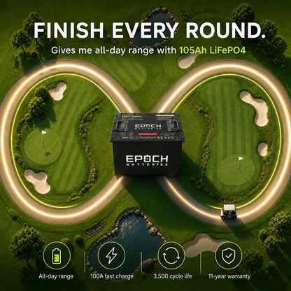 Epoch golf cart lithium battery for dependable course range
