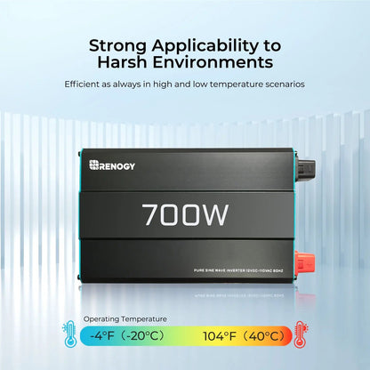 Renogy 700W inverter operating-temperature range diagram
