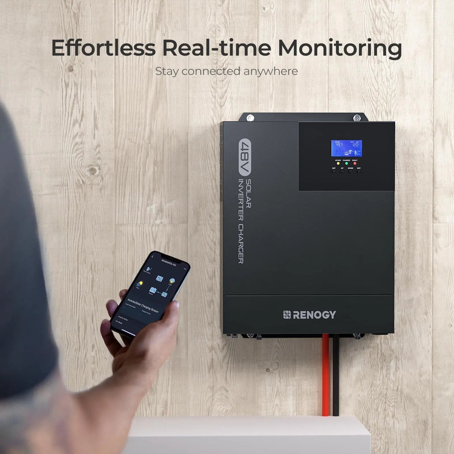 Renogy 48V inverter charger monitored through the DC Home mobile app