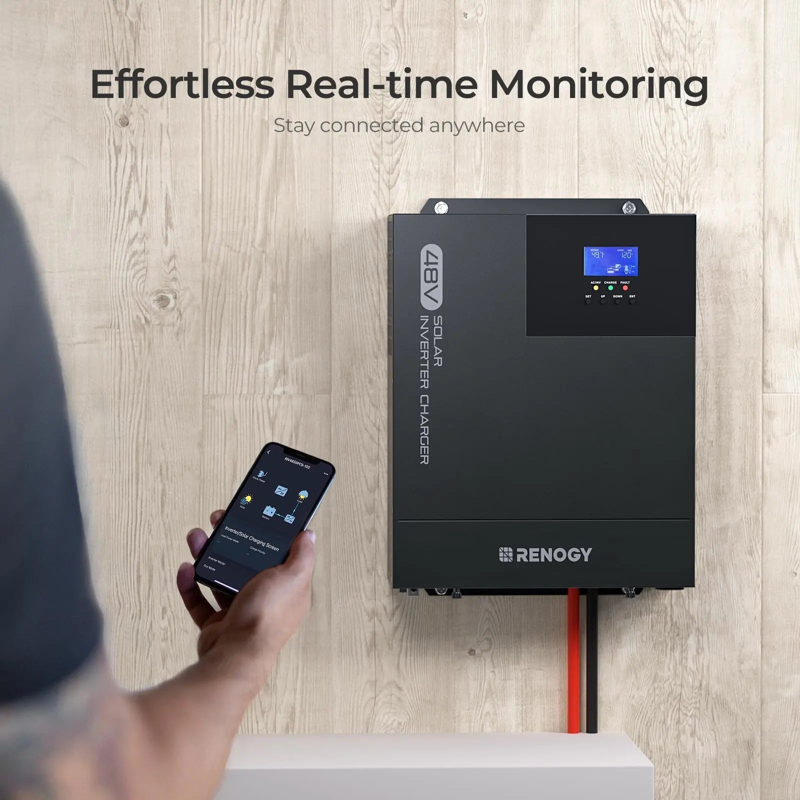 Renogy 48V inverter charger monitored through the DC Home mobile app