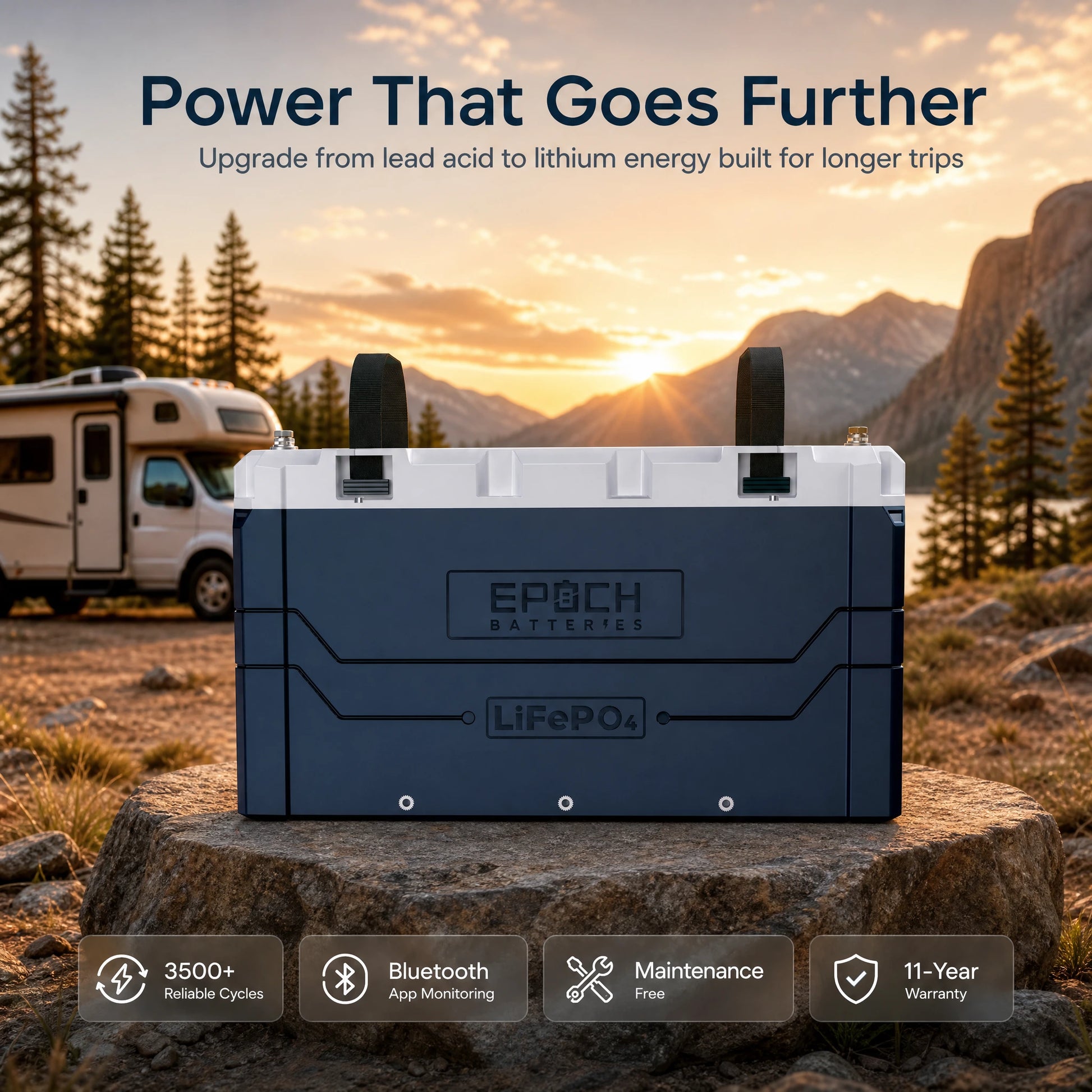 Epoch C12460A long-runtime RV house battery creative
