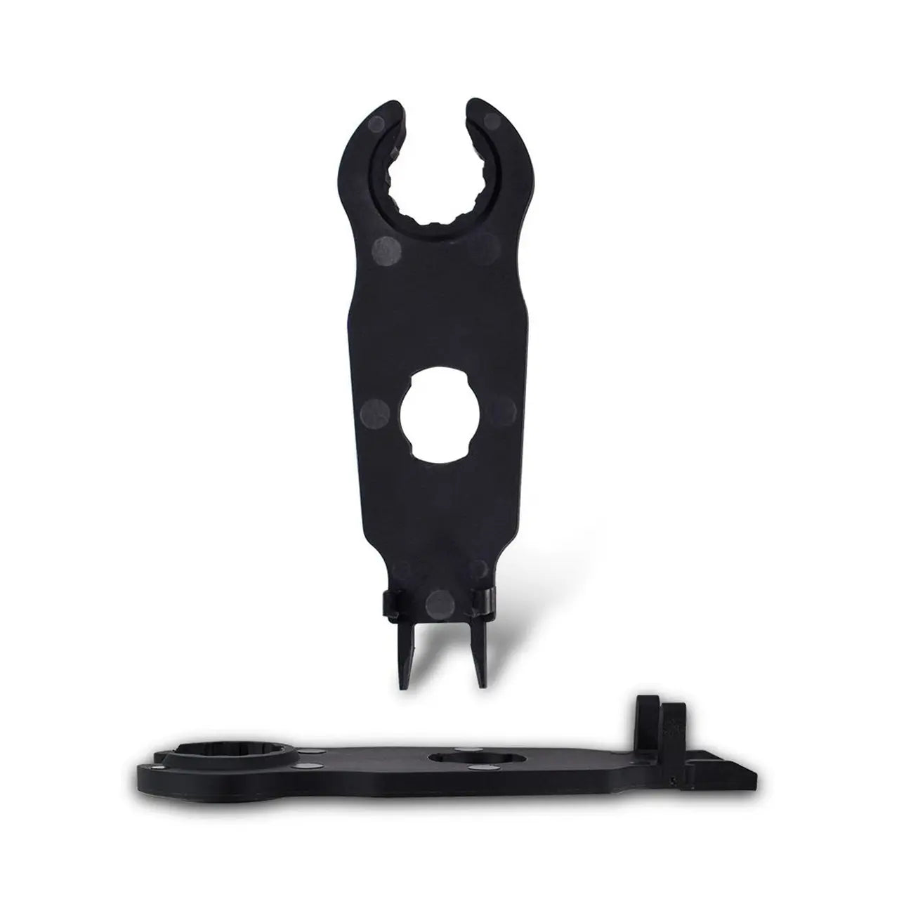 Pair of Renogy solar connector assembly tools shown upright and from the side