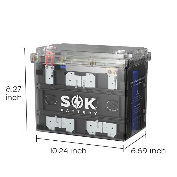 SOK SK12V100PC Group 24 LiFePO4 battery technical dimensions