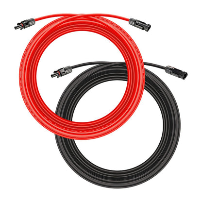 RICH SOLAR 10AWG red and black solar extension cable pair with solar connectors