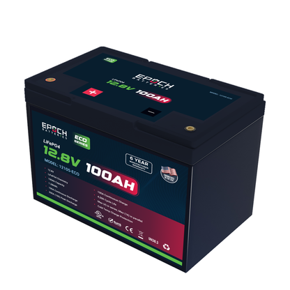 Epoch 12V 100Ah Eco Series LiFePO4 Battery (1.28kWh) - official product image 2
