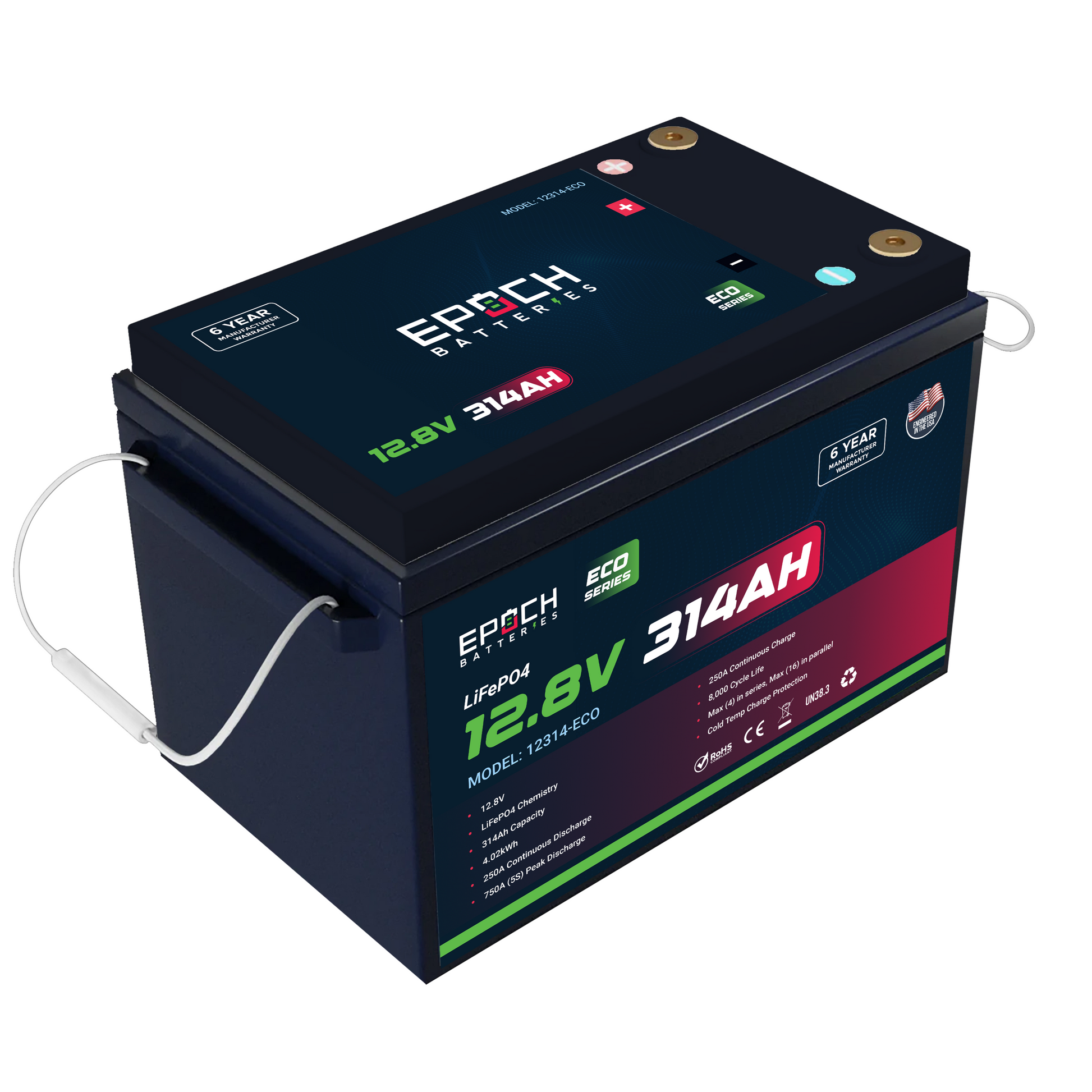 Epoch 12V 314Ah Eco Series LiFePO4 Battery (4.02kWh) - official product image 2