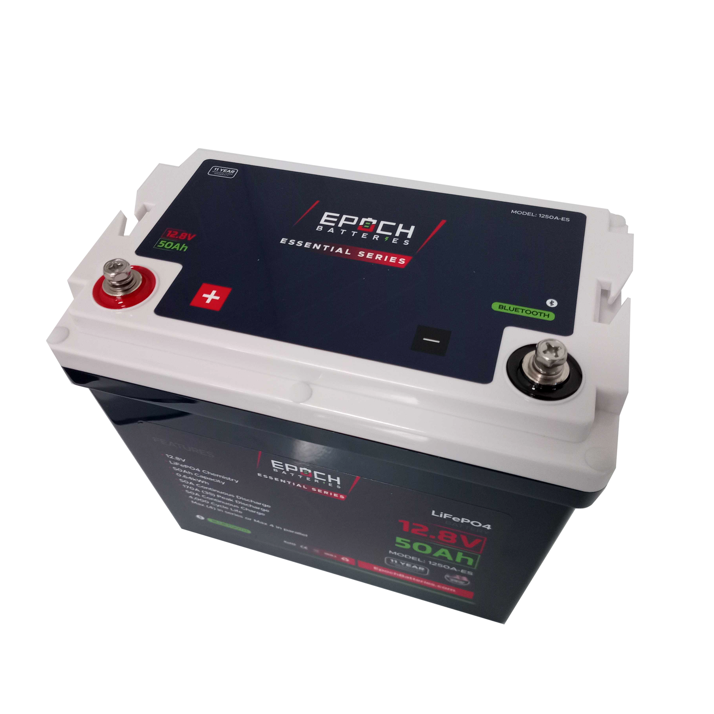Epoch 12V 50Ah Essential Series LiFePO4 Battery (0.64kWh) - official product image 3