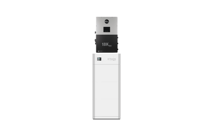 BigBattery ETHOS 15.36kWh Grid-Tied Battery & Inverter Kit — 3 ETHOS Batteries + 1 EG4 18kPV Hybrid Inverter — included components layout