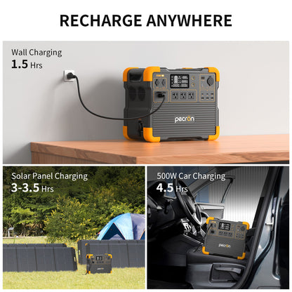 PECRON E2400LFP AC car and solar charging methods