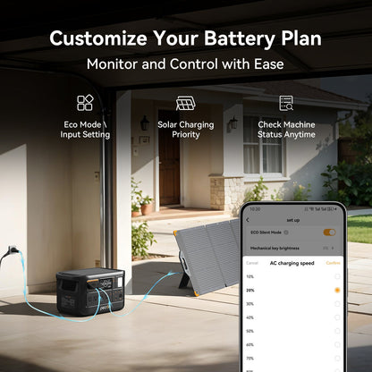 PECRON F1000LFP mobile app controls
