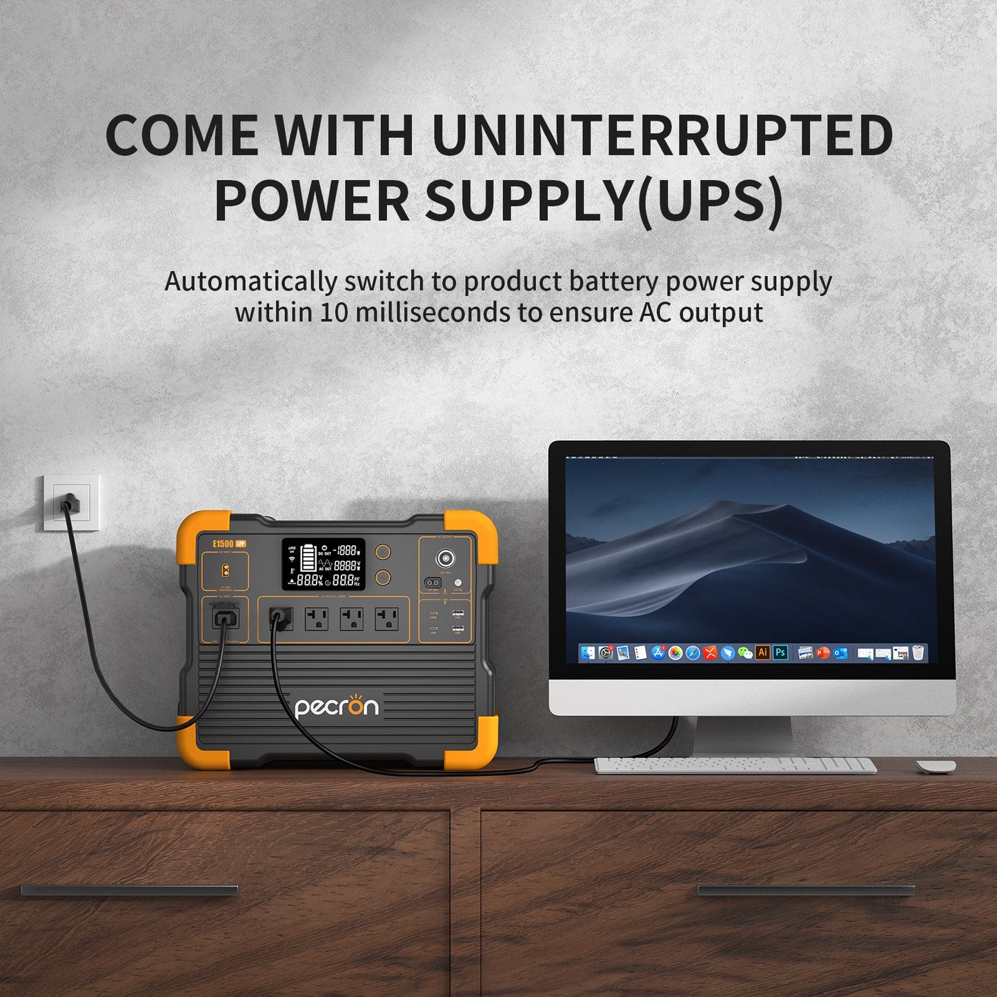 PECRON E1500LFP UPS backup operation