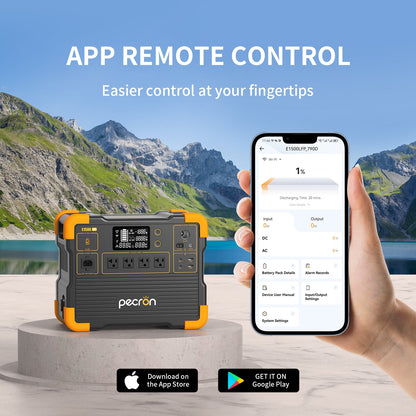 PECRON E1500LFP mobile app controls