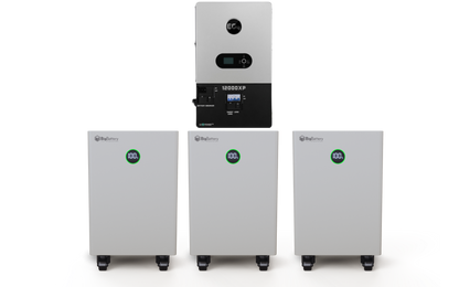 BigBattery NEXUS 42.9kWh Off-Grid Battery & Inverter Kit — 3 NEXUS Batteries + 1 EG4 12000XP V2 Off-Grid Inverter — product detail view
