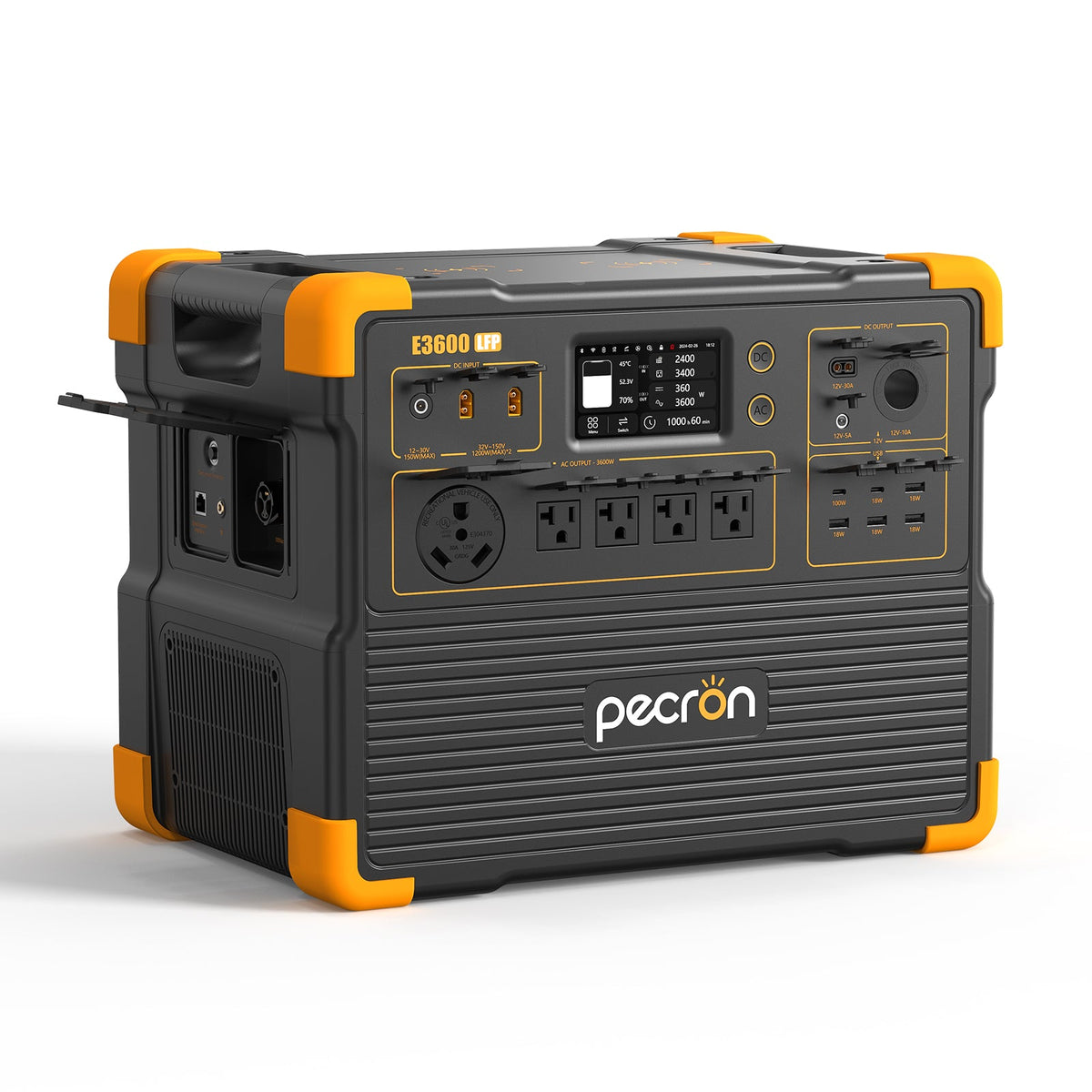 PECRON E3600LFP expandable power station angled product view