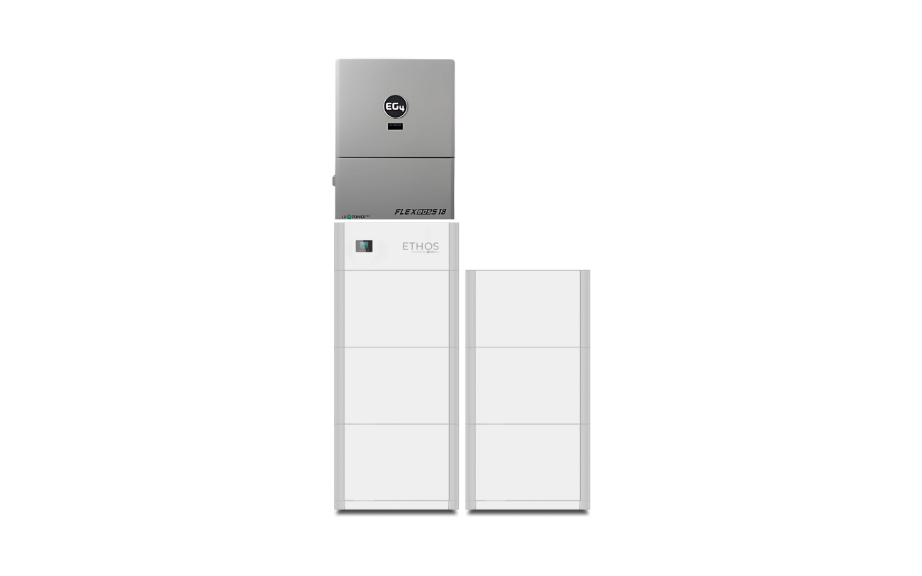 BigBattery ETHOS 30.72kWh Grid-Tied Battery & Inverter Kit — 6 ETHOS Batteries + 1 EG4 FlexBOSS18 Hybrid Inverter — product detail view