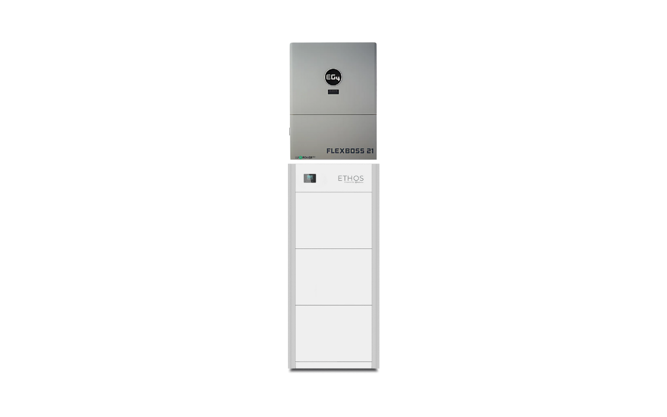 BigBattery ETHOS 15.36kWh Grid-Tied Battery & Inverter Kit — 3 ETHOS Batteries + 1 EG4 FlexBOSS21 Hybrid Inverter — product detail view