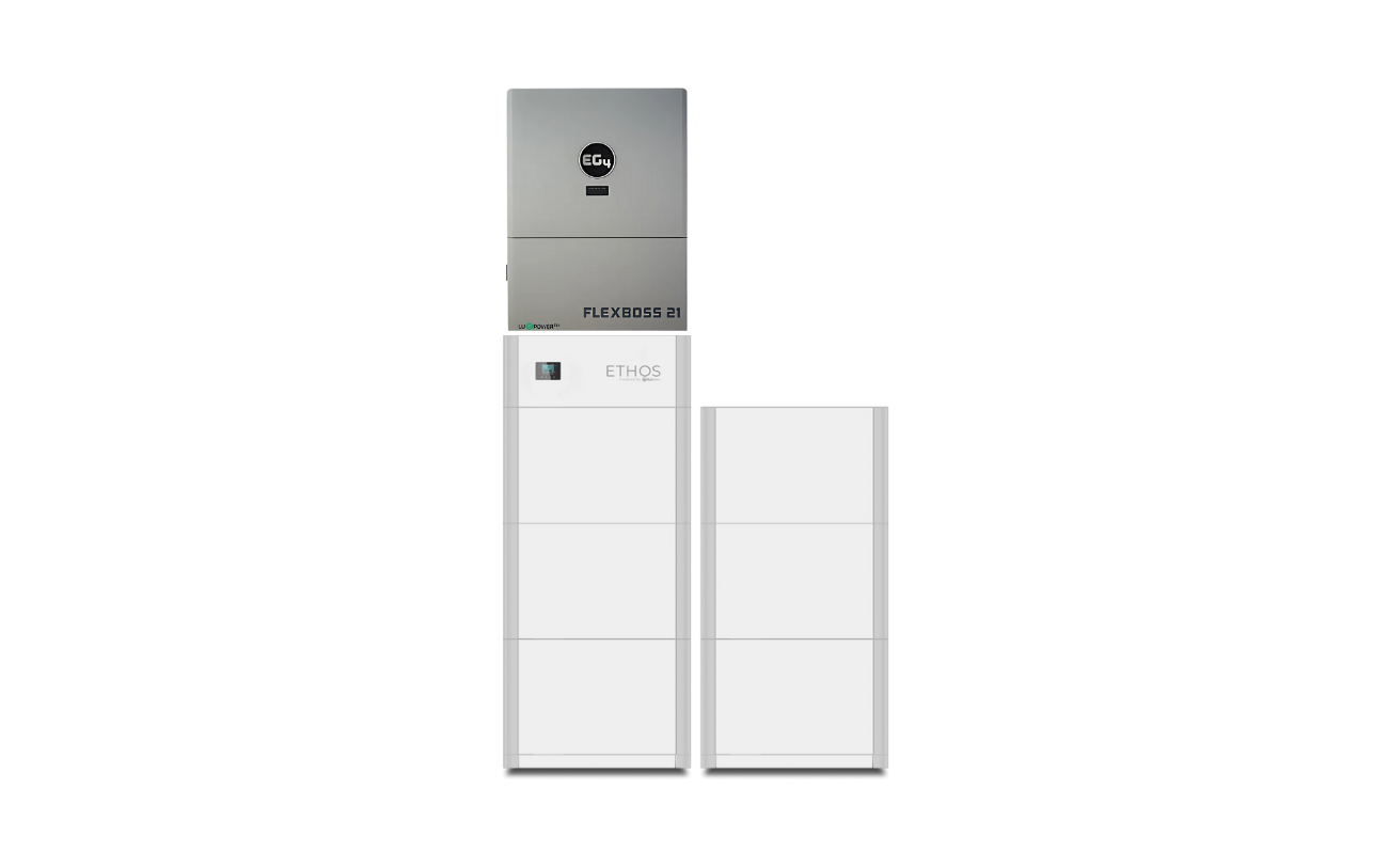 BigBattery ETHOS 30.72kWh Grid-Tied Battery & Inverter Kit — 6 ETHOS Batteries + 1 EG4 FlexBOSS21 Hybrid Inverter — product detail view