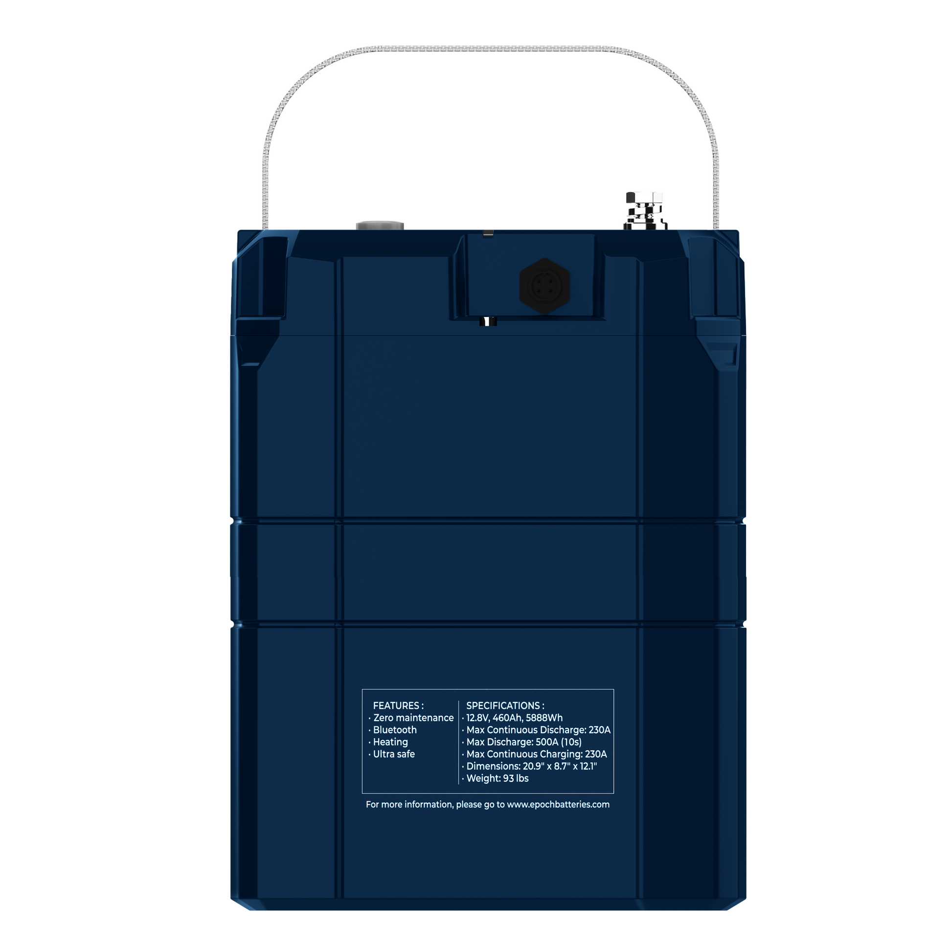 Epoch 12V 460Ah V2-T Elite Series LiFePO4 Battery (5.89kWh) - official product image 6