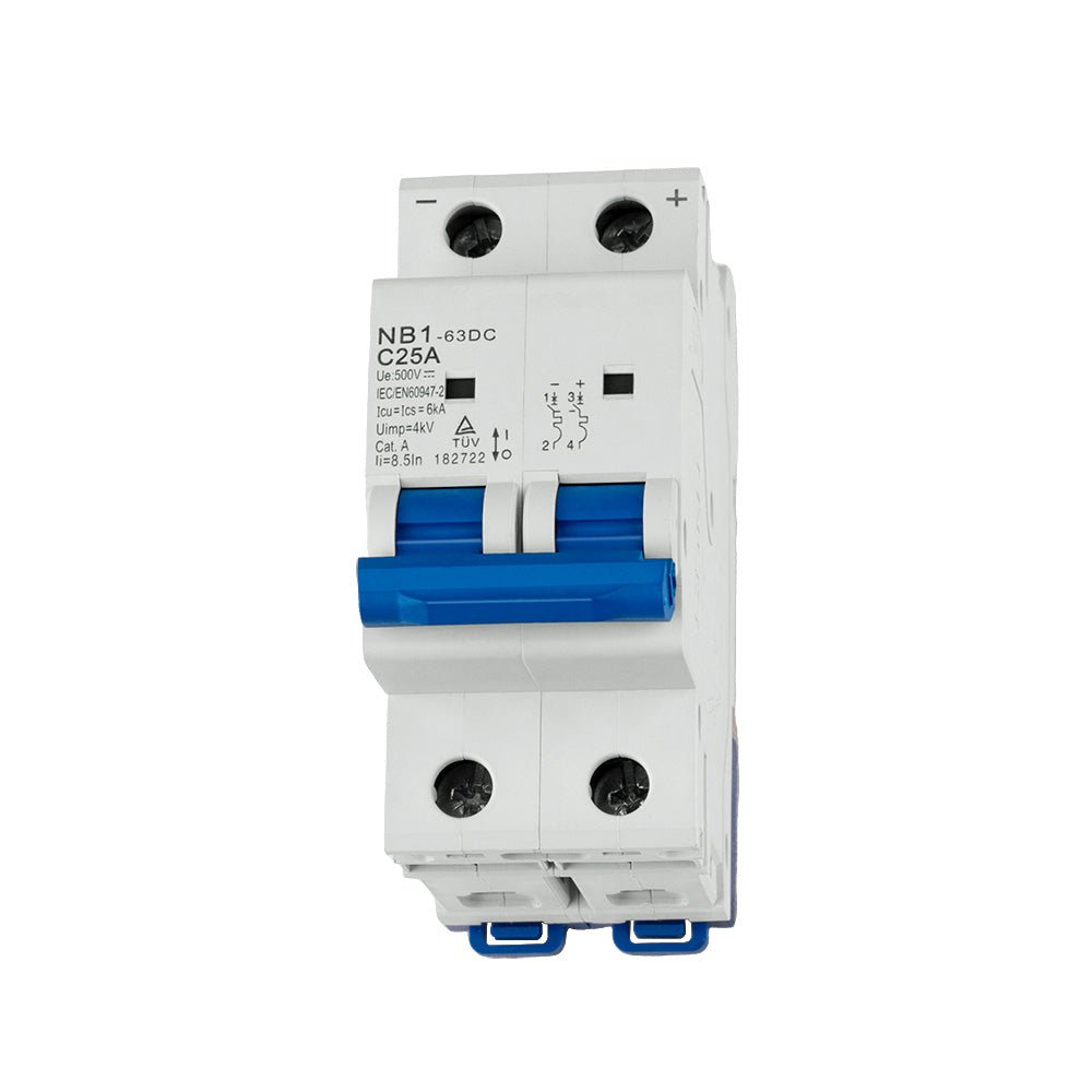 Included 25A two-pole PV DC breaker