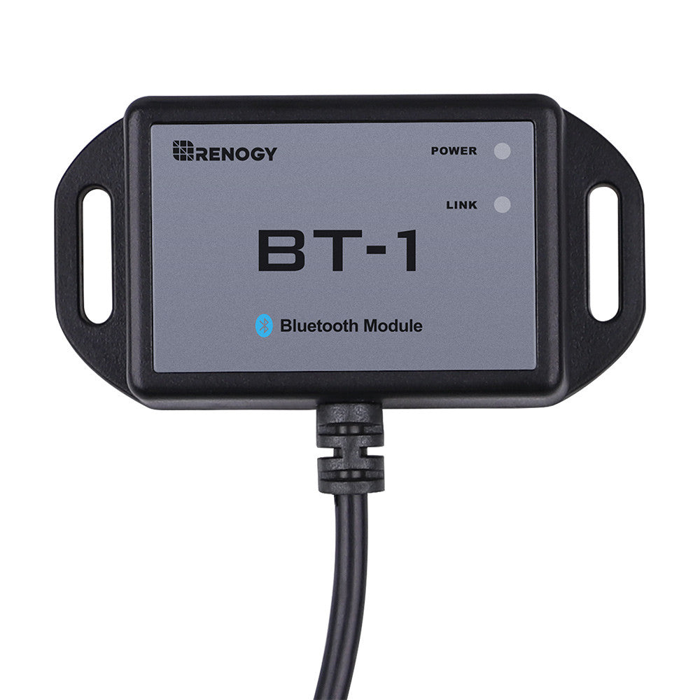 Renogy BT-1 Bluetooth module front view with power and link indicators
