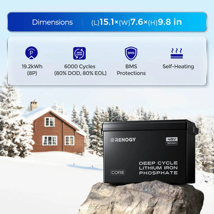 Renogy 48V 50Ah Smart LiFePO4 Battery with Self-Heating — detail view 2