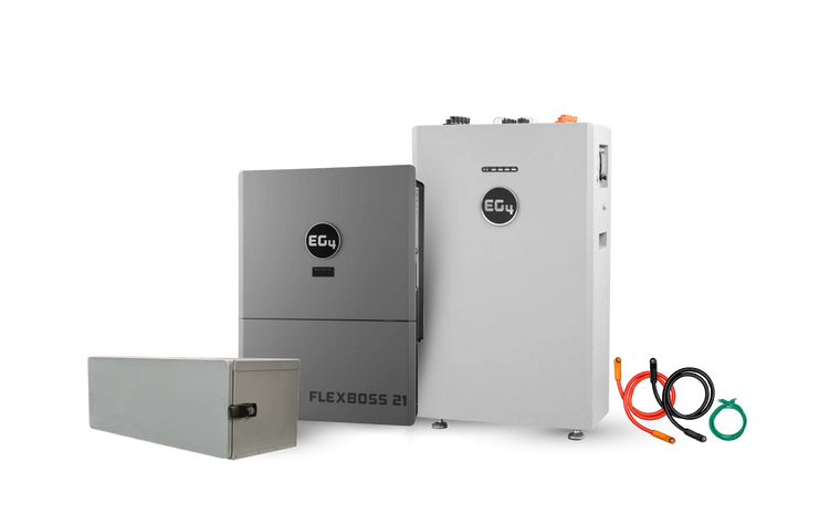 EG4 WallMount 314Ah All-Weather 16kWh Grid-Tied Battery & Inverter Kit — 1 All-Weather WallMount Battery + 1 FlexBOSS21 Hybrid Inverter