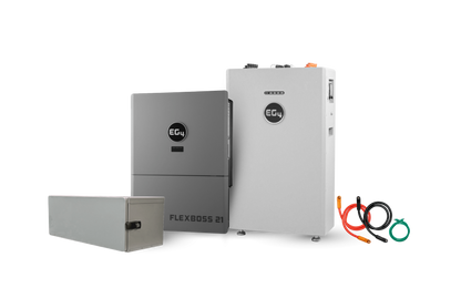 EG4 WallMount 314Ah All-Weather 48kWh Grid-Tied Battery & Inverter Kit — 3 All-Weather WallMount Batteries + 1 FlexBOSS21 Hybrid Inverter — product detail view