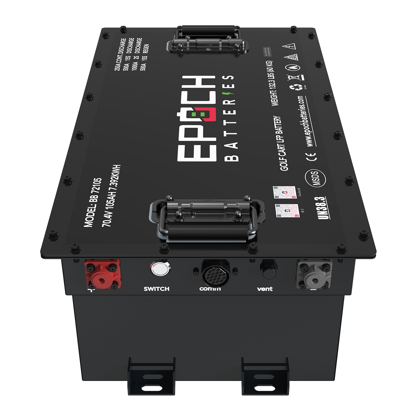 Epoch 70.4V (72V) 105Ah Golf Cart Battery Complete Kit - LiFePO4 - official product image 4