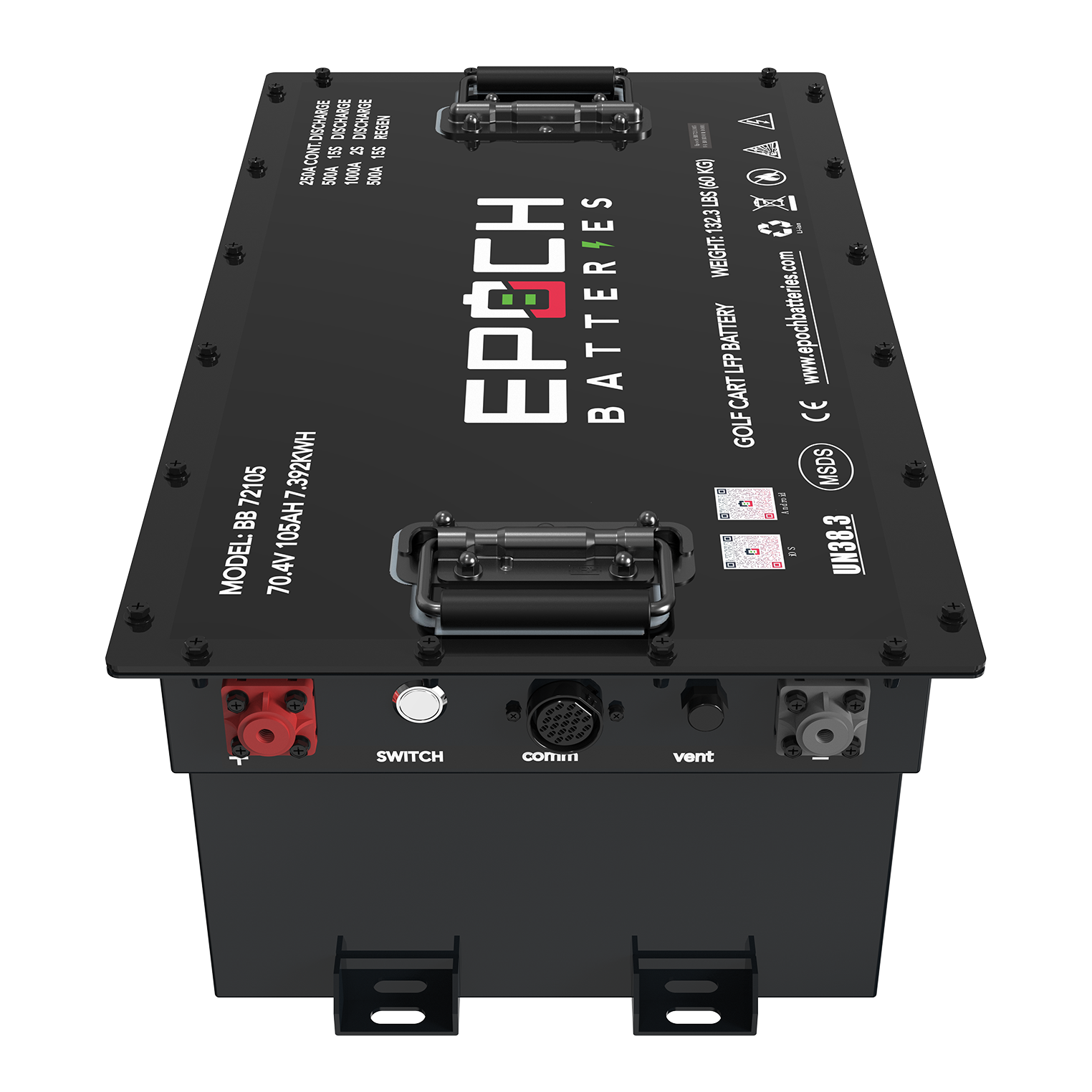 Epoch 70.4V (72V) 105Ah Golf Cart Battery Complete Kit - LiFePO4 - official product image 4