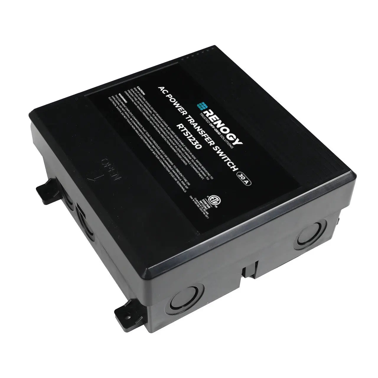 Renogy 30A automatic transfer switch shown from an alternate angle