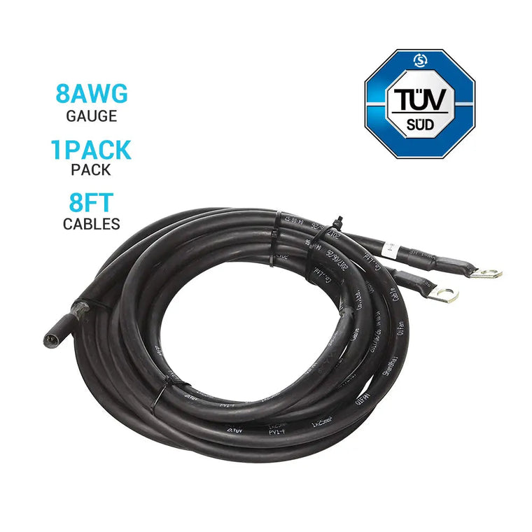 Renogy TRAYCB-8FT-8 8AWG Wire Copper Tray Cable, Connect Charge Controller and Battery