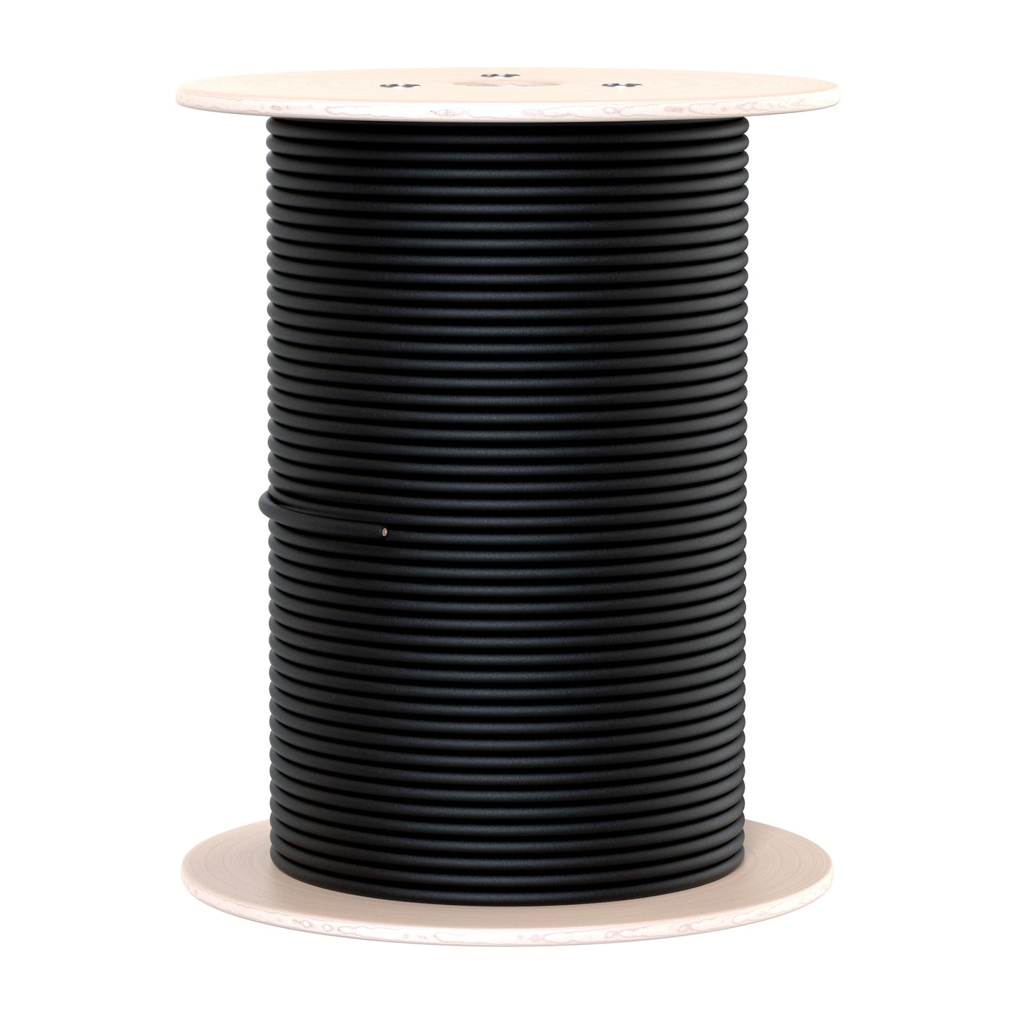Tall spool of black RICH SOLAR 10AWG 600V solar panel extension wire