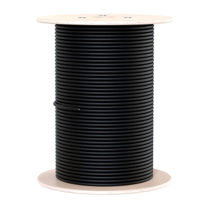 Tall spool of black RICH SOLAR 10AWG 600V solar panel extension wire