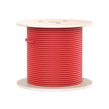 Compact spool of red RICH SOLAR 10AWG 600V solar panel extension wire