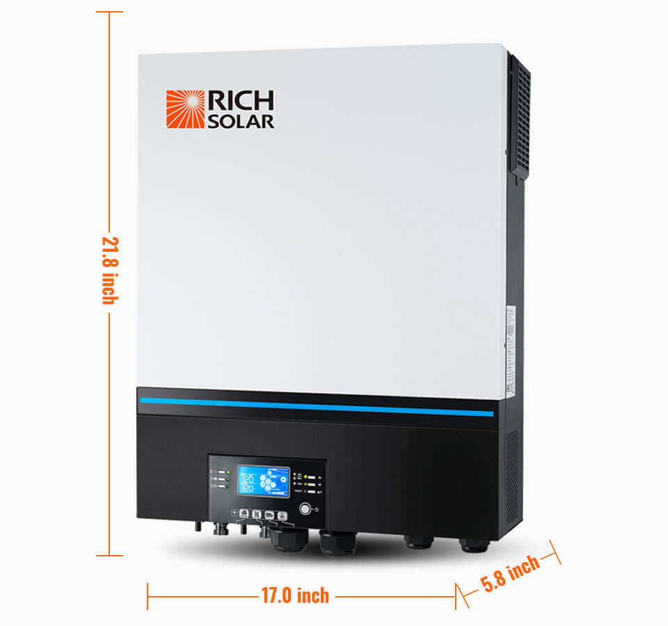 RICH SOLAR RS-H6548 inverter dimensions: 21.8 × 17 × 5.8 inches