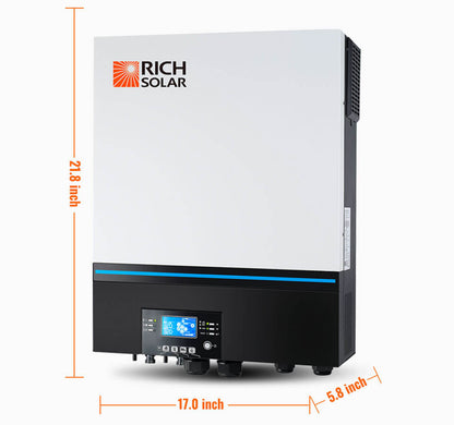 RICH SOLAR RS-H6548 inverter dimensions: 21.8 × 17 × 5.8 inches