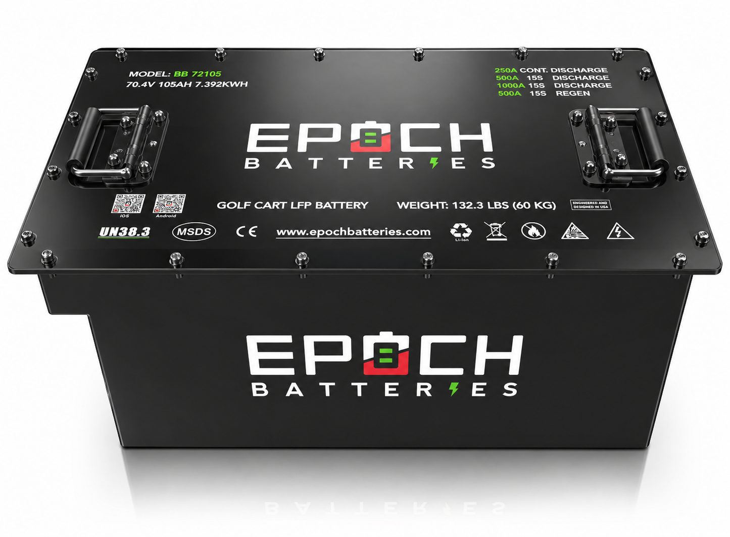 Epoch 70.4V (72V) 105Ah Golf Cart Battery Complete Kit - LiFePO4