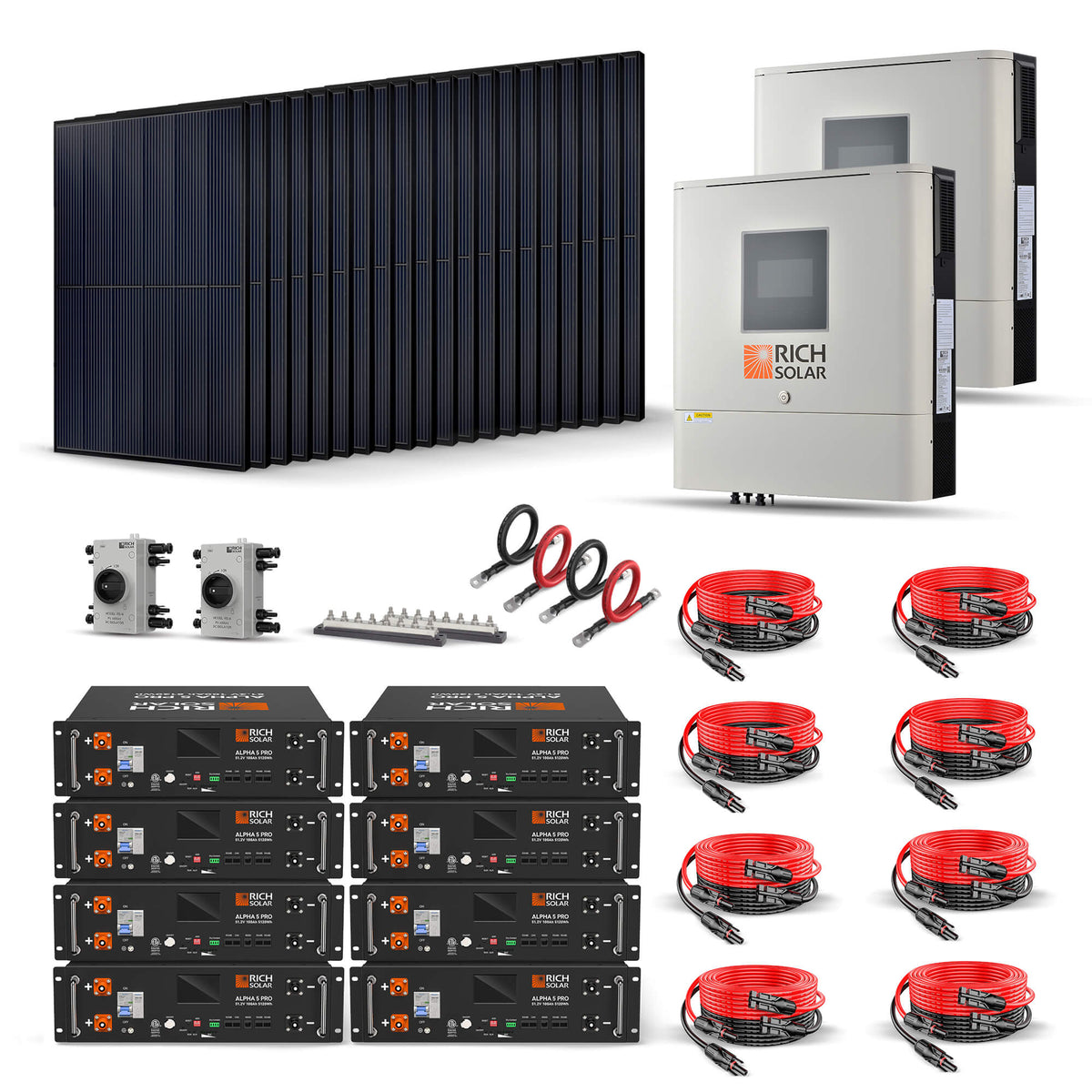 RICH SOLAR 8000W 48V 120/240VAC solar kit