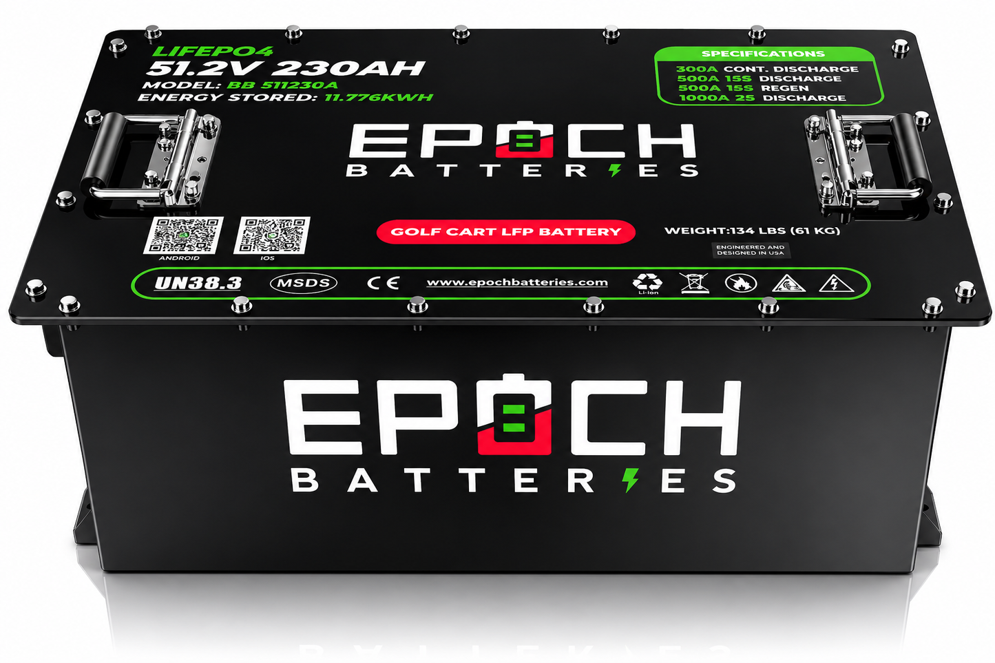 Epoch 48V 230Ah Golf Cart Battery Complete Kit - LiFePO4