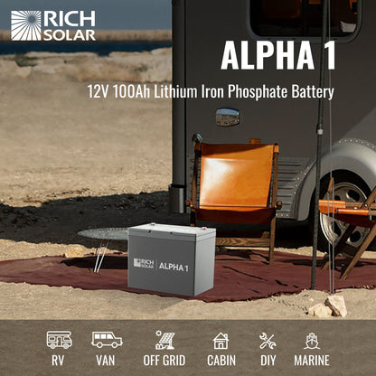 RICH SOLAR ALPHA 1 12V 100Ah LiFePO4 Battery product image 8